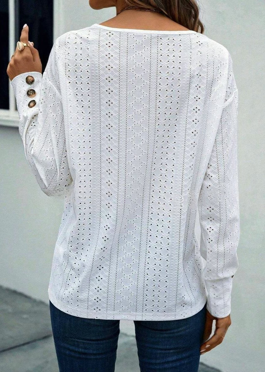 Blusa Feminina Manga Longa Decote em V Lorena