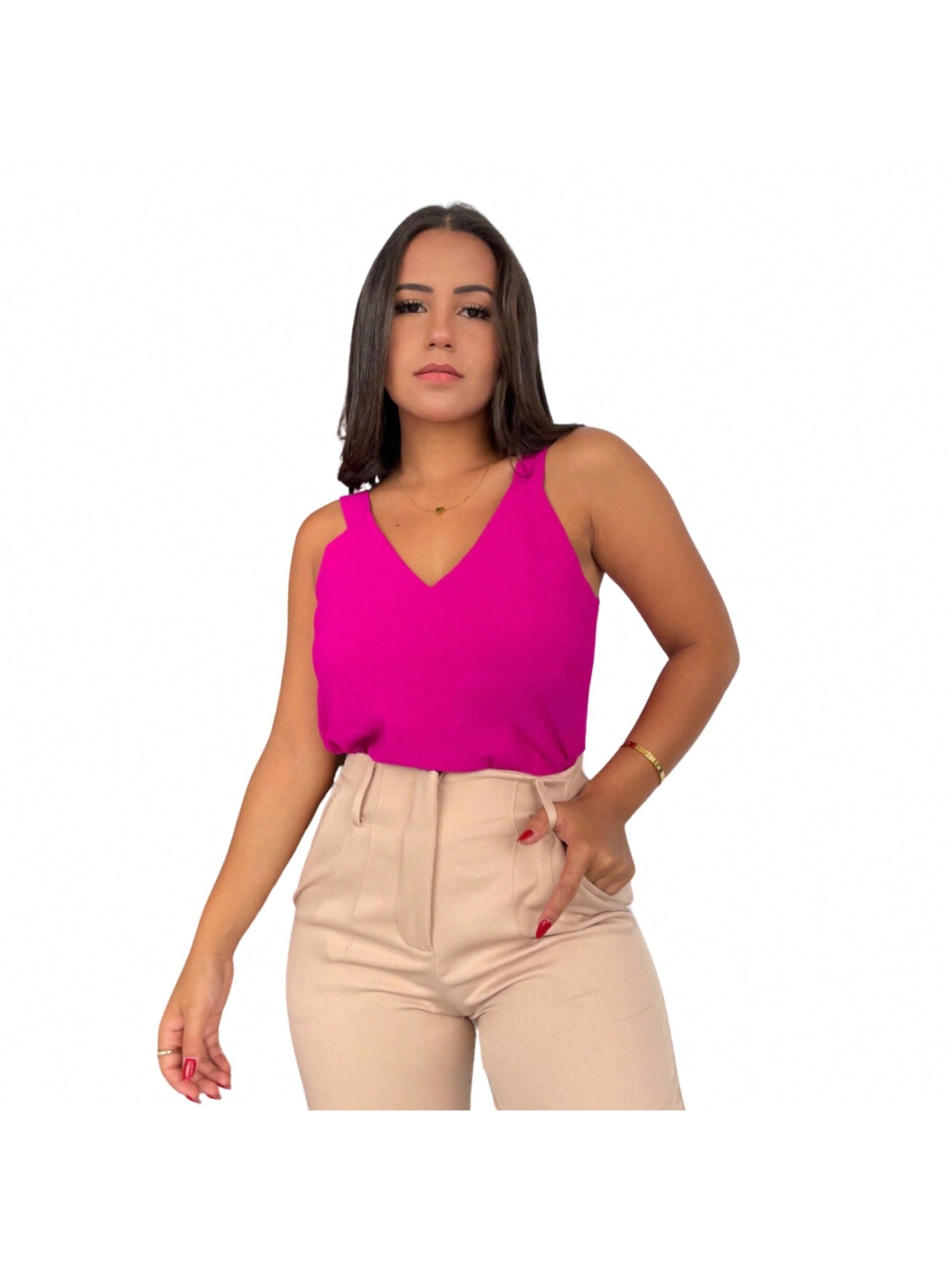 Blusa Regata Feminina Alça Larga Fernanda