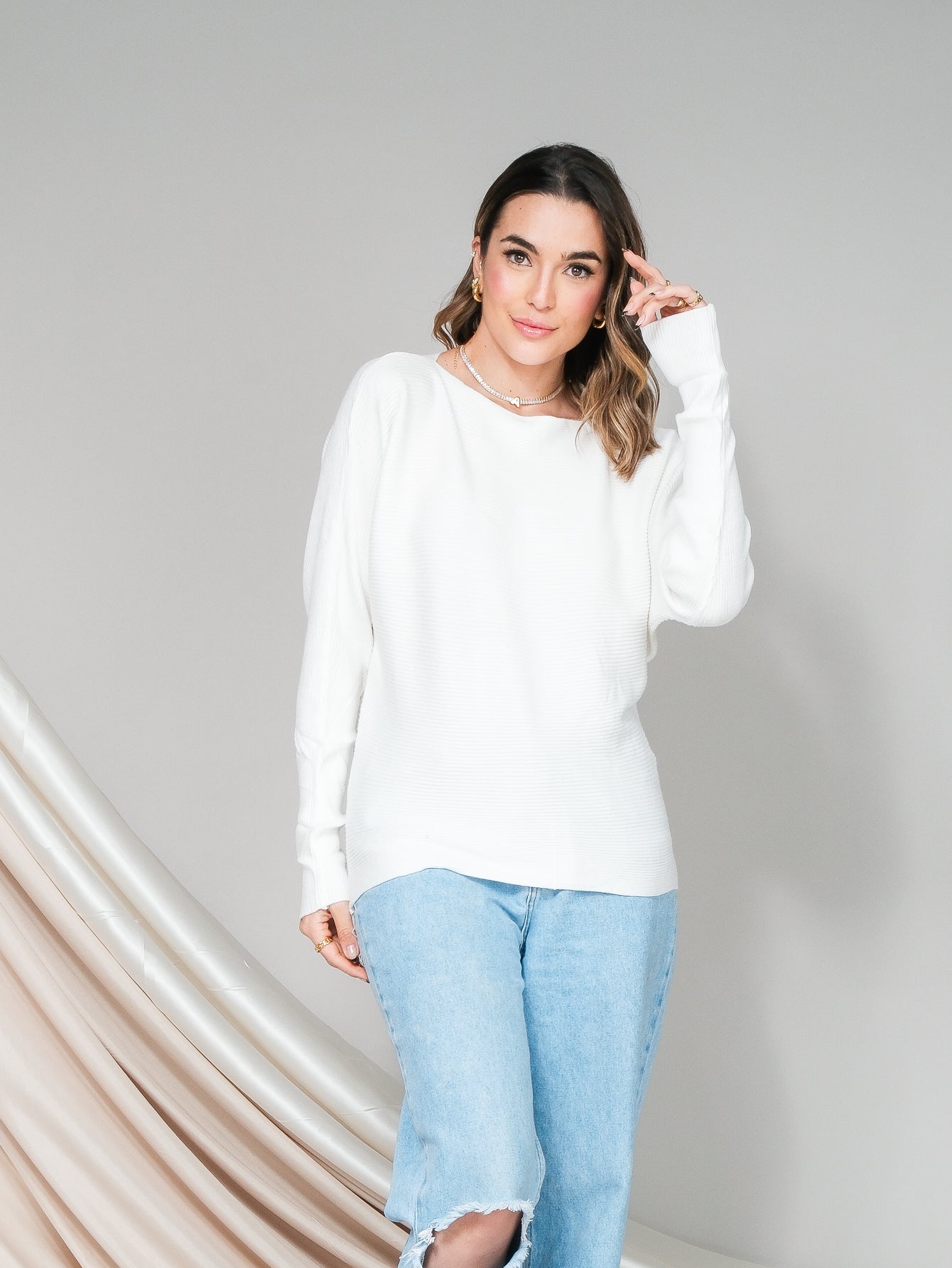 Blusa Feminina Tricot Manga Longa Sandra