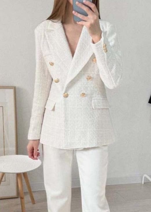 Blazer Feminino Branco com Botões Vanessa