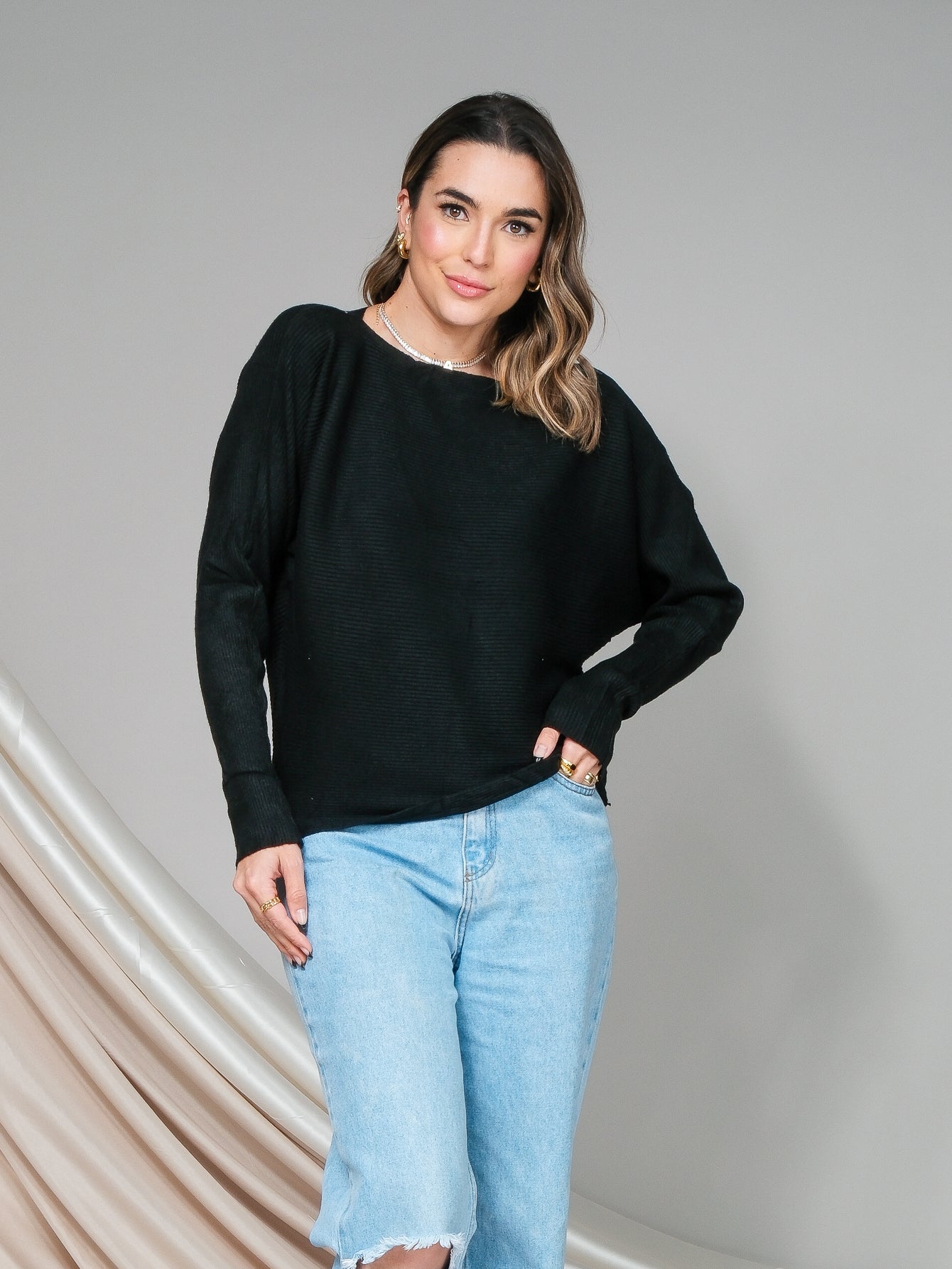 Blusa Feminina Tricot Manga Longa Sandra