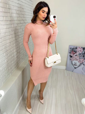 Vestido Tricot Midi Fer