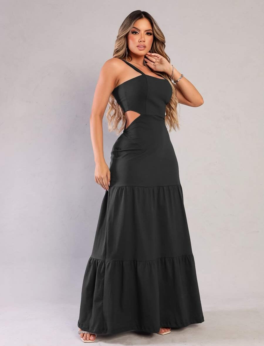 Vestido Longo com Abertura Aurora