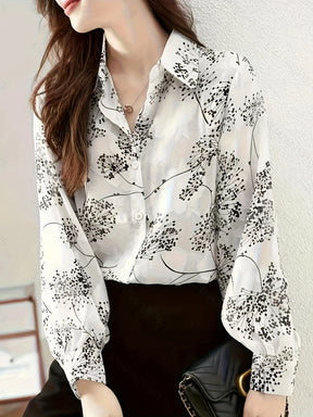 Camisa Feminina Floral Manga Bufante Grazi