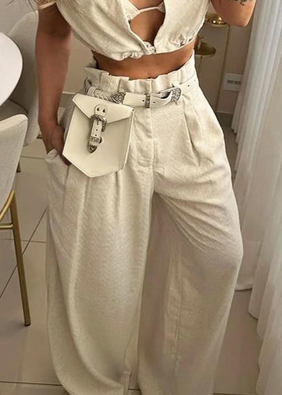 Conjunto Feminino Calça Pantalona e Cropped Valen