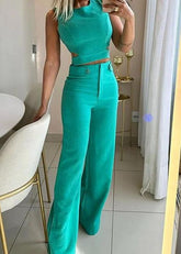 Conjunto Feminino Calça Flare e Blusa Regata Jenny