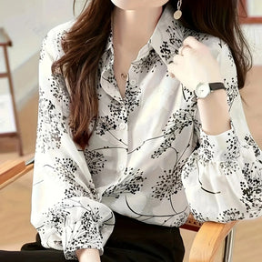 Camisa Feminina Floral Manga Bufante Grazi