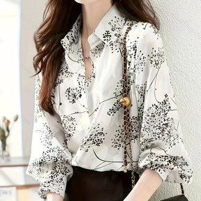 Camisa Feminina Floral Manga Bufante Grazi