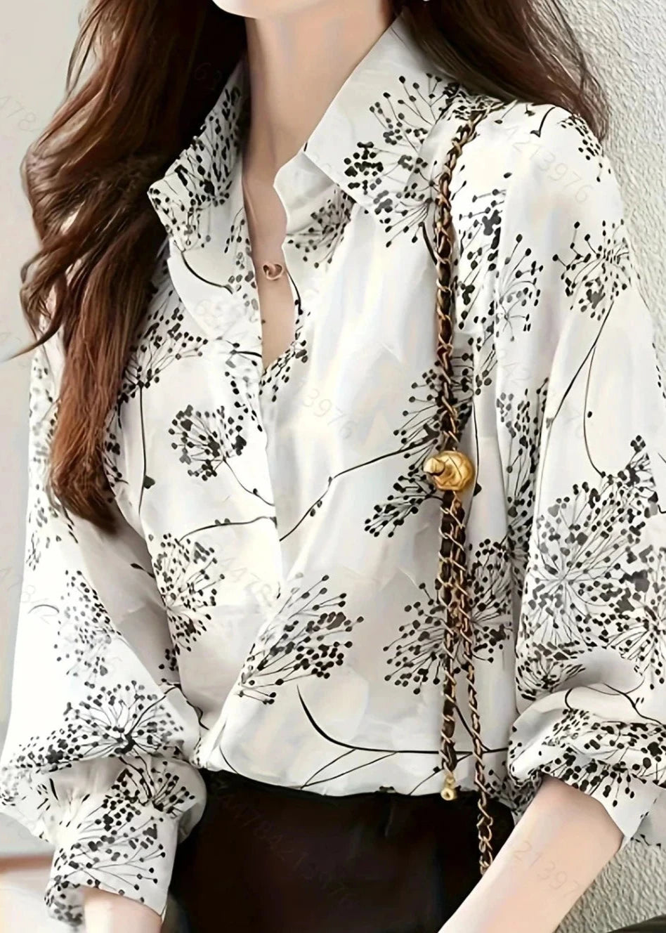 Camisa Feminina Floral Manga Bufante Grazi