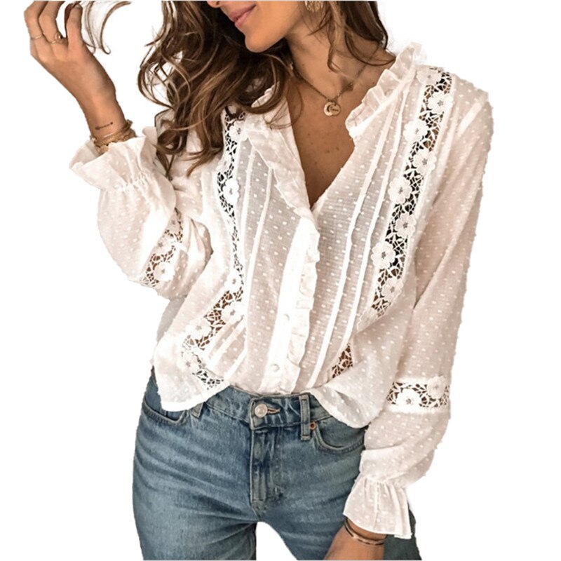 Blusa Feminina Renda Manga Longa Tati