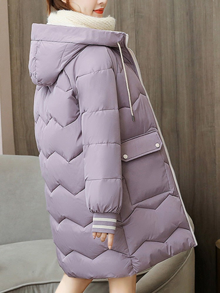 Jaqueta Feminina Puffer Longa com Capuz Kamila